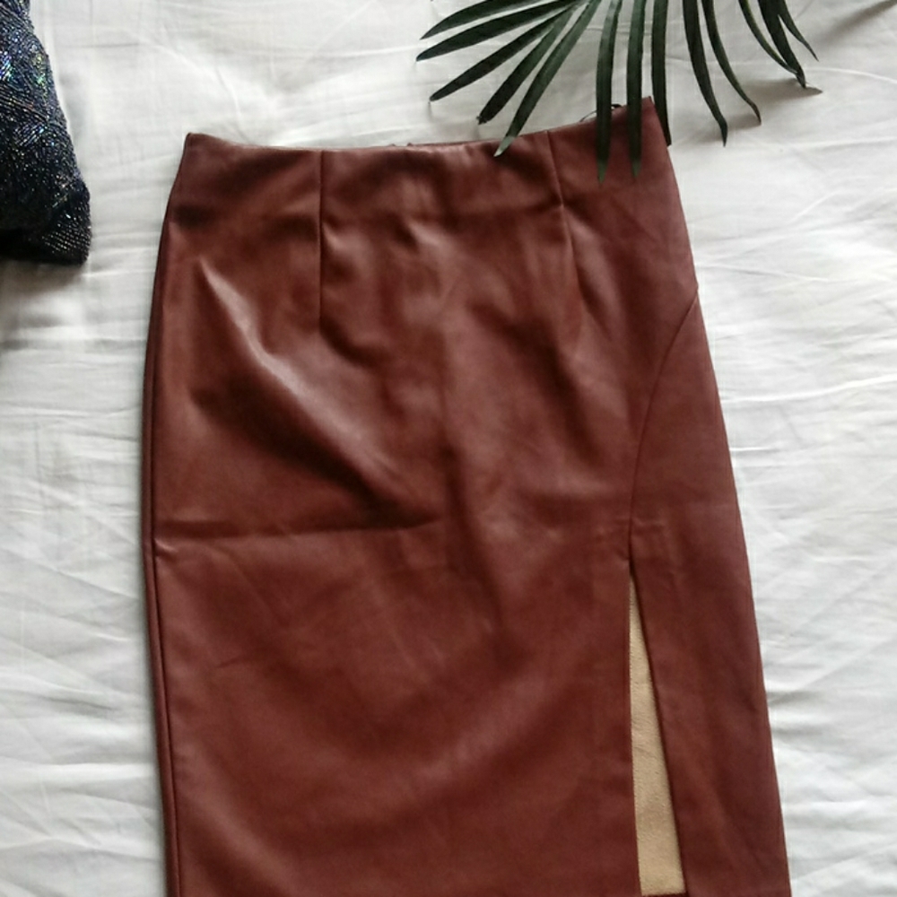 Brown Leather skirt